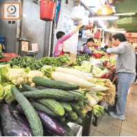 本港大部分出售的蔬菜均產自內地。