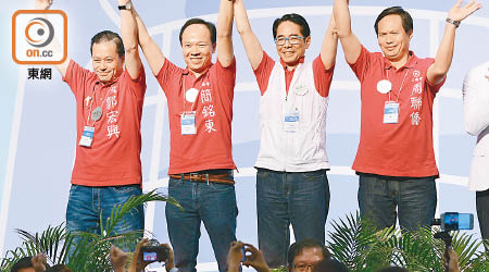 工聯會黃國健（右二）在九龍東成功連任。