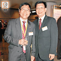 香港表廠商會永遠名譽會長黎衍橋（左）及副會長林偉雄（右）係業界嘅中堅分子，經常出席業界活動以示支持。