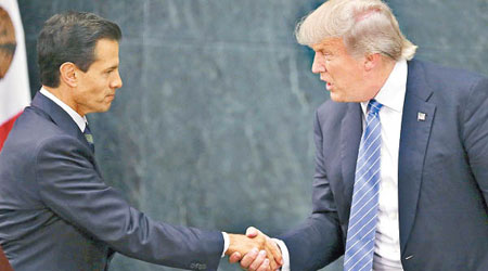 墨國總統涅托（左）曾與特朗普會面。