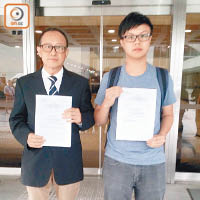 莫嘉傑（右）就劉小麗宣誓提出的司法覆核，獲法院批出許可。（資料圖片）