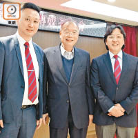 蔡立基（左起）、張慶華及鄭倫光積極推廣客家文化。