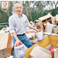 元朗區議員杜嘉倫指區內胡亂棄置垃圾的情況十分普遍。
