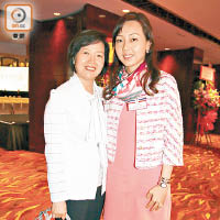 仁濟前主席蘇陳偉香（左）支持女兒潘蘇凱欣（右）加入仁濟做新丁總理。（溫國佳攝）