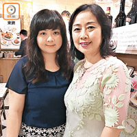 高燕（右）喺內蒙古長大，可惜女兒鍾凱婷（左）唔識講蒙語。（余素月攝）