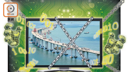 港珠澳大橋香港接線的工地電腦系統遭黑客入侵。（設計圖片）