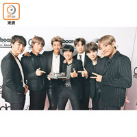 韓國人氣組合防彈少年團（BTS）深受歌迷歡迎。