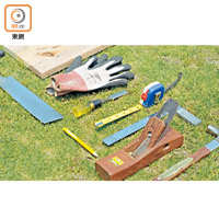 製作工具包括記號工具、手鋸及掌上型打磨器等。（嘉道理農場提供）