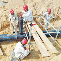 西人工島主體建築外圍地下管線已於上月二十日完成安裝。（港珠澳大橋管理局圖片）