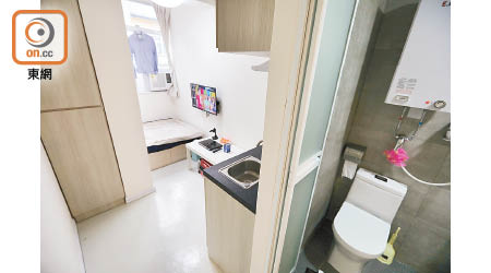 「民社相寓」的單位面積約七十至一百五十呎，每間均有獨立廁所。（黃仲民攝）