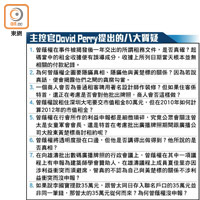 主控官David Perry提出的八大質疑