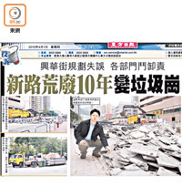 2010年<br>本報去年報道興華街路段被長期圍封，浪費珍貴土地資源。