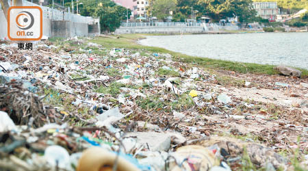 海洋垃圾問題嚴重，海灘亦滿布塑膠廢料。（資料圖片）