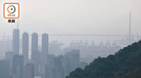 香港臭氧濃度上升，反映空氣污染問題仍然嚴峻。（黃仲民攝）