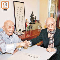 兩位中國學術界大師，季羨林（左）與饒宗頤（右）甚有交情。（資料圖片）