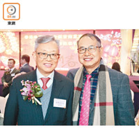 周傑成（左）同羅志光（右）話同一大班行家聚餐特別開心。