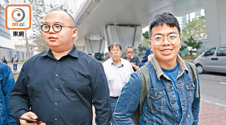 林淳軒（左）和林朗彥（右）昨在西九龍法院認罪。