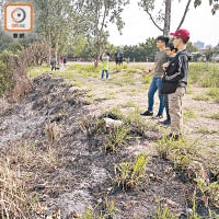 南生圍遭大火破壞後變成焦土。（吳艷玲攝）