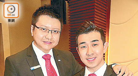 鄧子聰（右）同城市青年商會副會長劉國豪（左）都好關注離婚率日增嘅問題。（徐家浩攝）