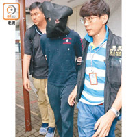 警方在彩霞邨拘捕疑犯。（余宏基攝）