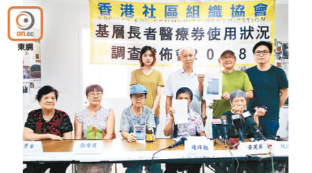 香港社區組織協會調查貧窮線下的基層長者，了解他們使用醫療券的困難。（黃金棋攝）