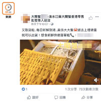 一間網店社交平台聲稱其出售的江蘇大閘蟹每日新鮮到港。