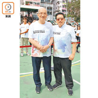 吳錦津（右）好勞氣話畀立法會議員耍太極，旁為邱浩波。