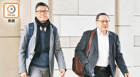 陳健民（左）和戴耀廷昨繼續出庭應訊。