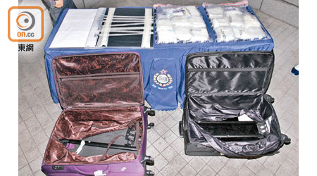 警方與海關進行聯合行動，在機場截查三名男女，並發現約八公斤懷疑可卡因。