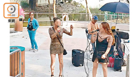 屯門公園為大媽歌舞團熱門地，幾乎每日都有人唱歌取酬。