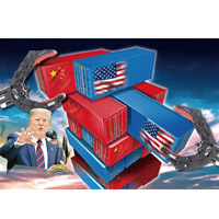 特朗普宣稱，將向所有輸美中國貨品徵收關稅。（美聯社圖片）