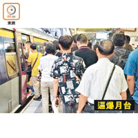 前往落馬洲的列車服務受阻，乘客逼爆九龍塘站。