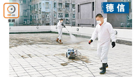 德信學校聘請專業清潔公司徹底清潔校園。（受訪者提供）
