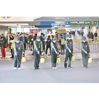 南韓機場加強防疫措施。