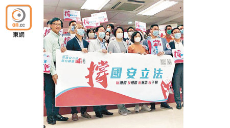 香港各界撐國安立法聯合陣線收集市民簽名，支持中央訂立「港版國安法」。（胡偉明攝）