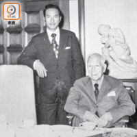 何鴻燊的父親何世光（右）曾是香港政商界名人，上世紀七十年代病逝。（黑白圖片）