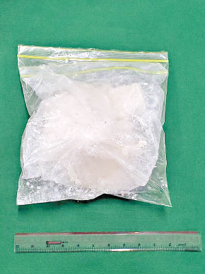警方檢獲的霹靂可卡因毒品。