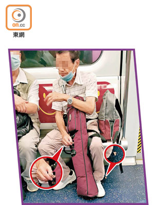 車廂開餐：有市民公然在港鐵車廂內除口罩食乳鴿，更將骨頭隨處扔地。（讀者提供）  