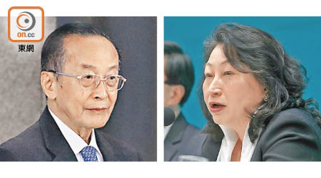 潘樂陶（左）旗下安樂工程集團曾發公告澄清鄭若驊（右）無法定或實益擁有權或財務權益。