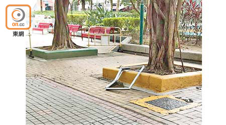 去年一月，大埔富善邨善美樓跌下一個鋁窗，幸未造成傷亡。