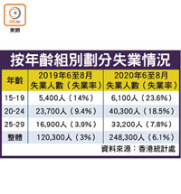 按年齡組別劃分失業情況