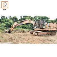 10月22日 相思灣村：昨日仍有挖泥車在違法道路附近動土。