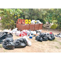 東龍島：東龍島營區垃圾滿地，垃圾桶逼爆。