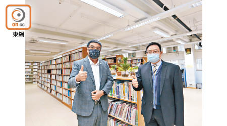 梁志峰（左）及蕭思銓（右）希望學生在享用節能設施之餘，亦能提升環保意識。
