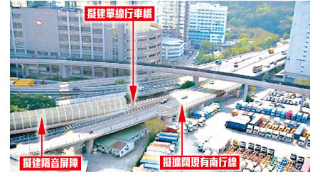 政府擬建單線行車橋連接荃灣路南行快線到葵涌道。