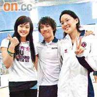 香港新世代飛魚歐鎧淳（左起）、林政達及江忞懿，望在東亞運主場揚威。