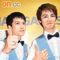 中華台北兩位桌球手林書弘及吳育綸士氣高昂，表示無懼港隊。