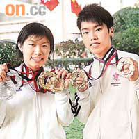 歐氏姊弟拍檔勇奪東亞運金牌，頓成佳話。