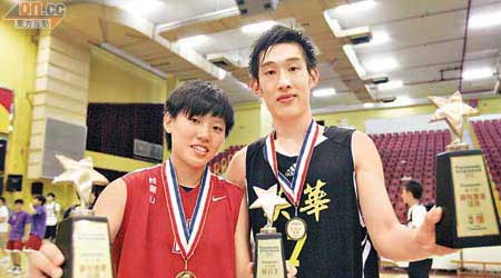 李頌民（右）與黃嘉汶獲選為MVP，威盡全場。
