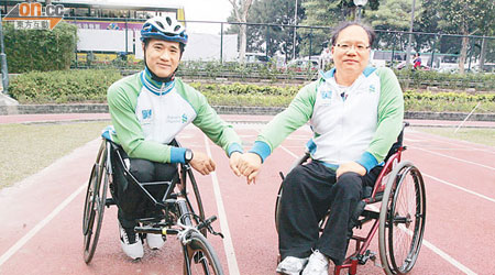 馮英騏（左）與李國賢將分別出戰輪椅馬拉松及三公里賽事。
